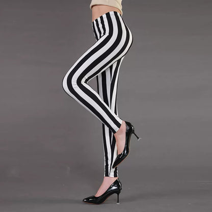 Black and White Rhombus Print Leggings