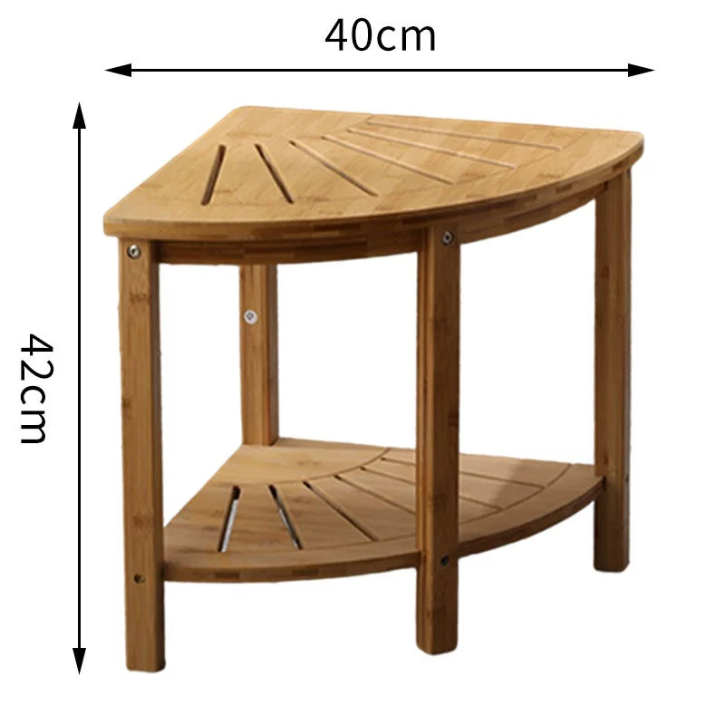 Bamboo Wood Bath Non-Slip Thickened Toilet Shoe Changing Stool