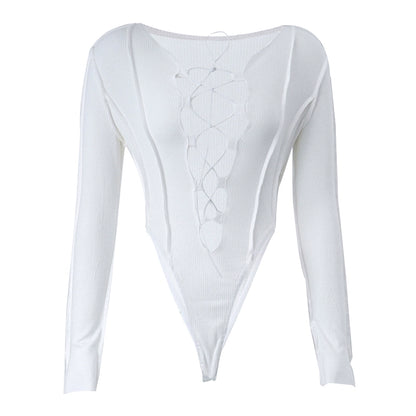 Stylish Ingenuity Hollow out Strap Blouse