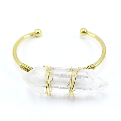 Natural Stone Crystal Cuff Bracelets