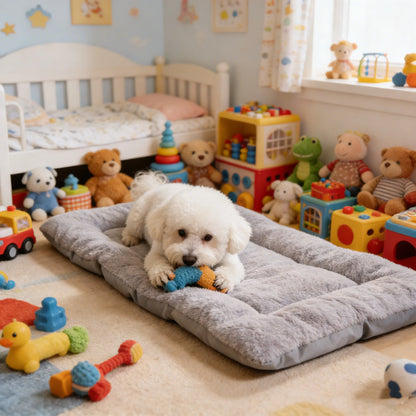 Plush Dog Bed Sofa & Thickened Pet Crate Mat