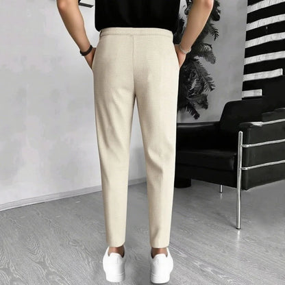 Men's Slim Fit Waffle Knit Athletic Jogger Pants with Pockets