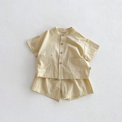 MILANCEL Toddler & Kids Short Sleeve Shirt and Shorts Set