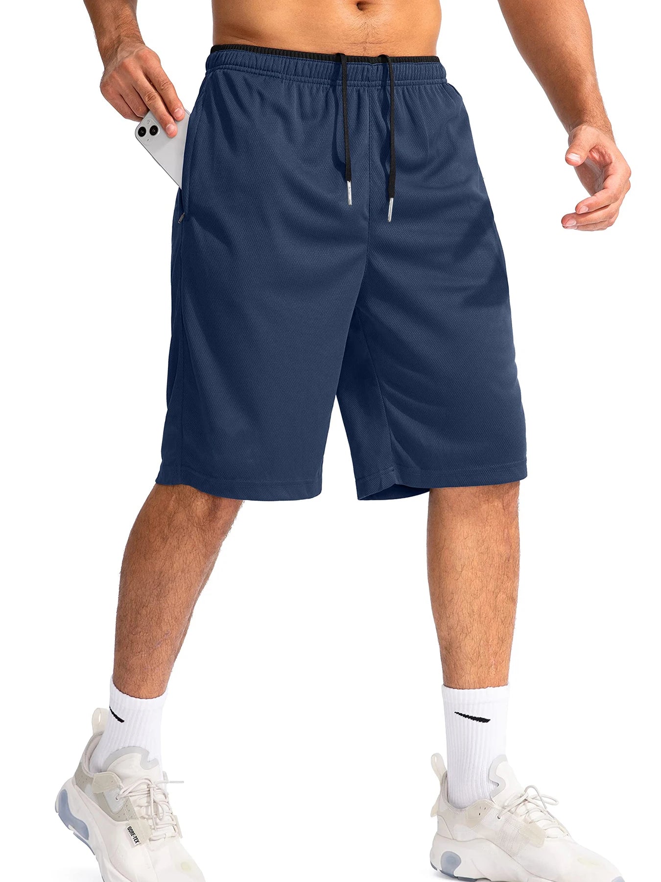 Men's Lightweight Quick-Dry Athletic Shorts with Drawstring