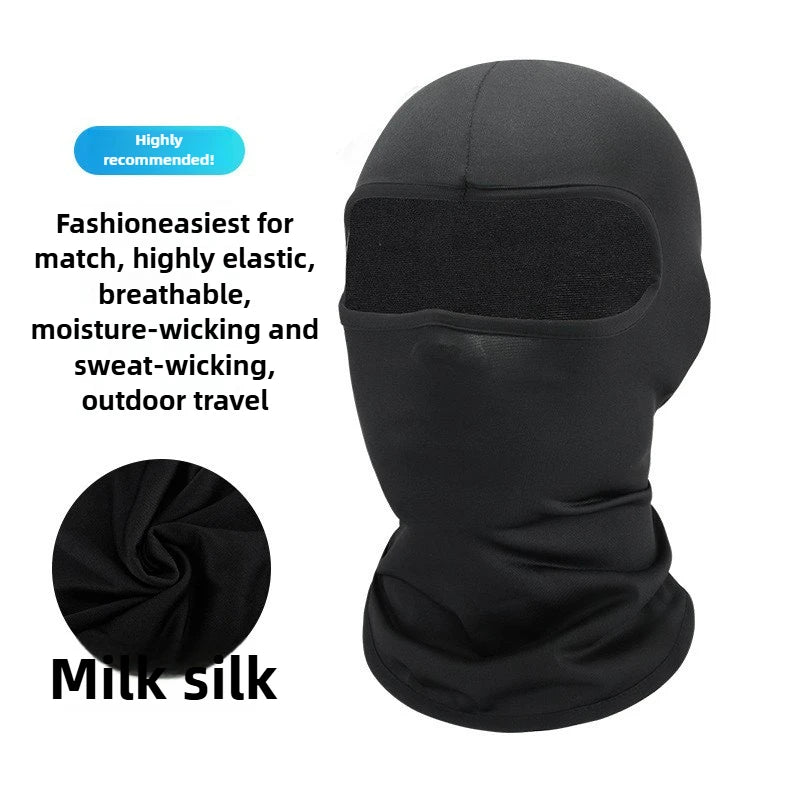 Breathable Pure Black Full Face & Exposed Eyes Cosplay Mask