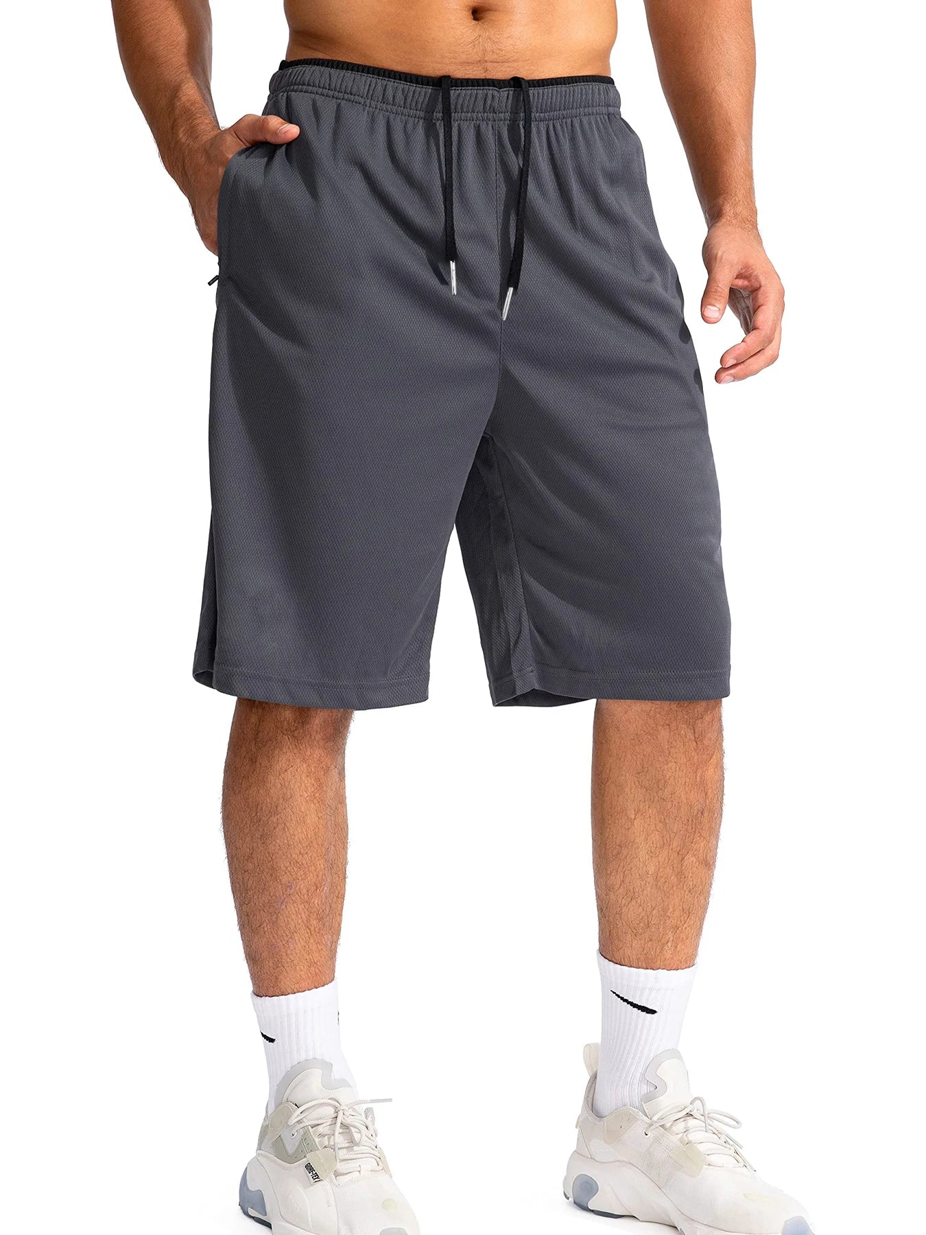 Men's Lightweight Quick-Dry Athletic Shorts with Drawstring