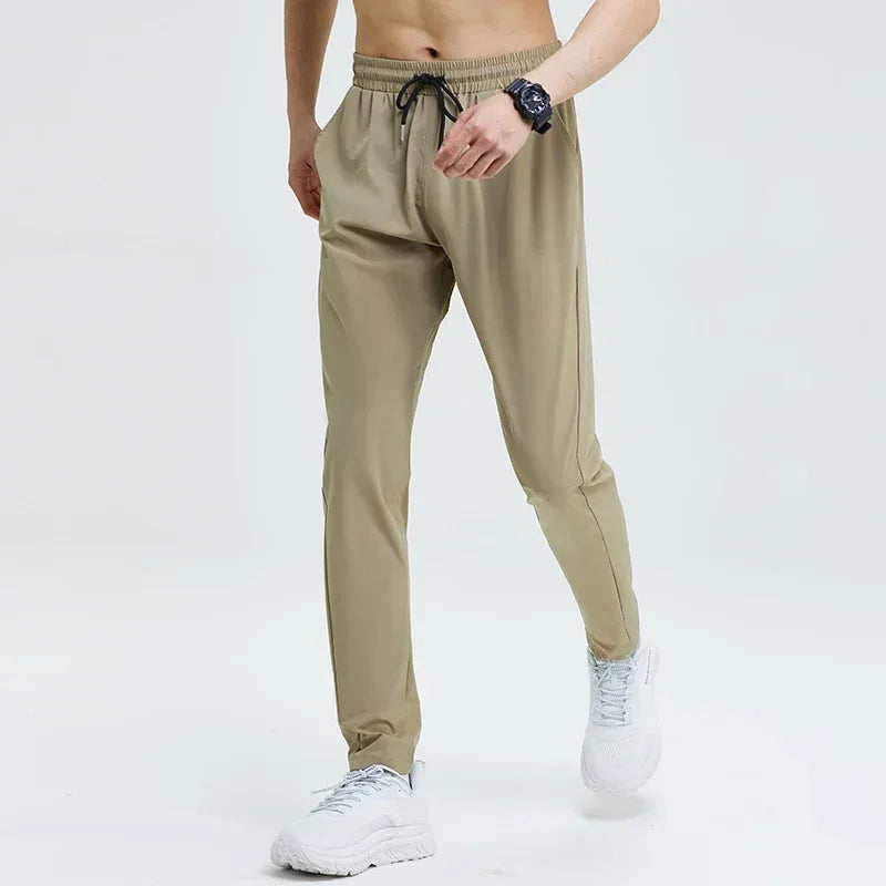 Men’s Ice Silk Quick-Dry Slim Fit Joggers for Running & Gym