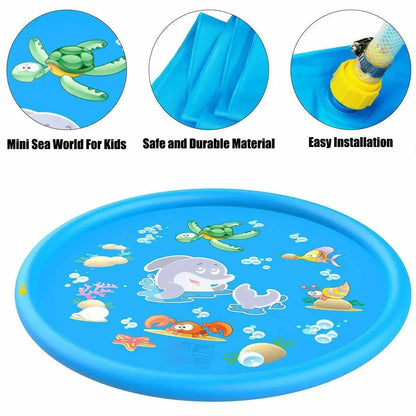 Kids Inflatable Water Sprinkler Splash Pad - Outdoor Lawn & Pool Play Mat