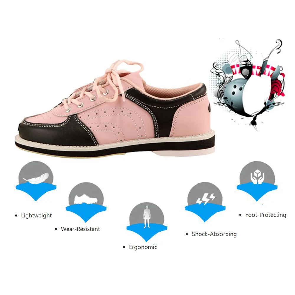 Rubber Sole with Super Fiber Slide Pad Bowling Shoes