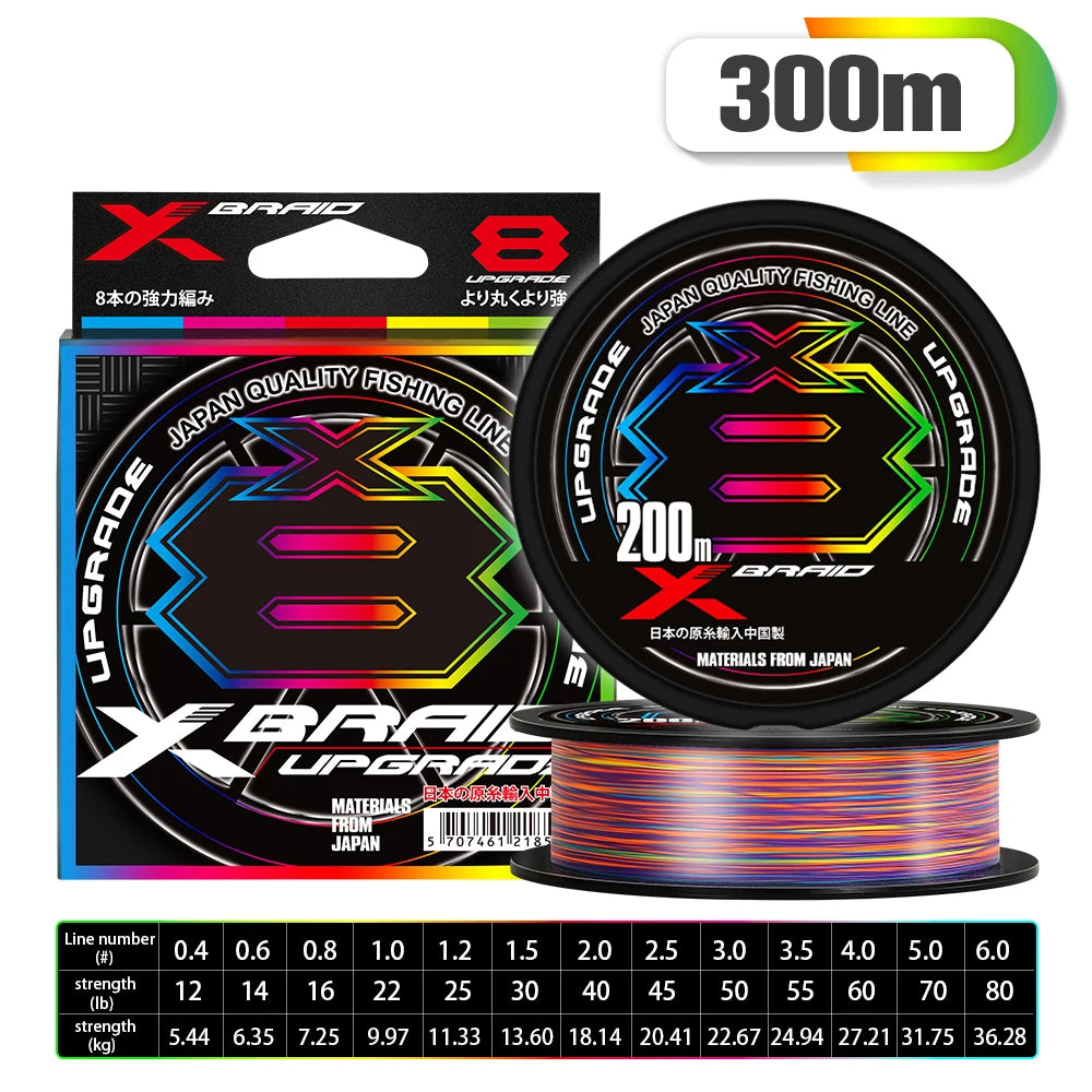 Xbraid Upgrade X8 Multicolor 8-Strand Braided Fishing Line