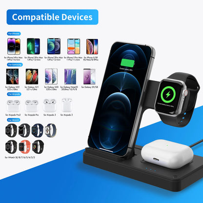 3 In 1 Wireless Charging Station Magnetic Fast Charging For iPhone