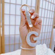 Sparkling Rhinestone Alphabet Keychain