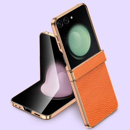 Luxury Genuine Cowhide Leather Case for Samsung Galaxy Z Flip Series