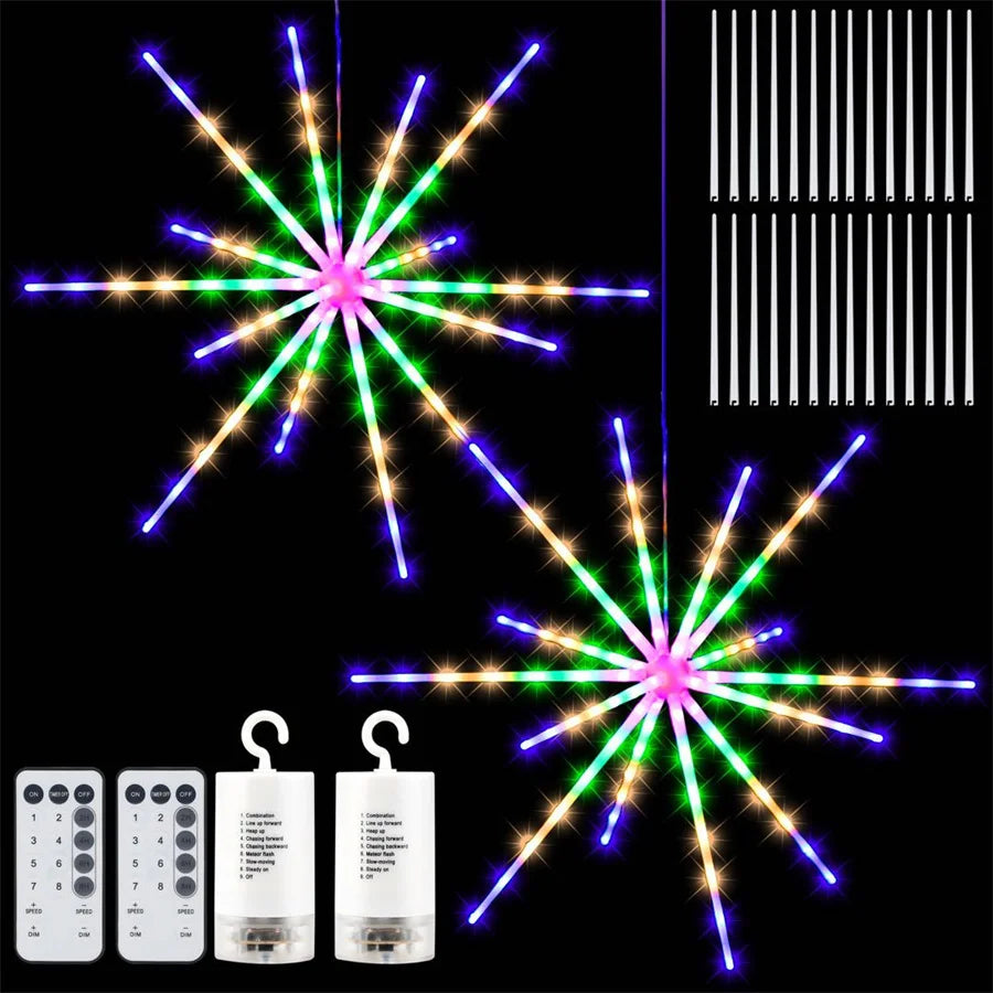Hanging Firework LED Fairy String Lights with Remote (8 Modes)