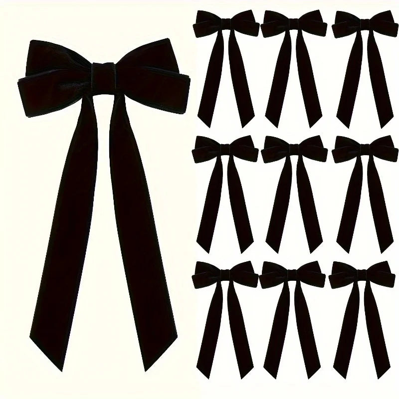 10pcs Velvet Christmas Tree Bows for Wreaths & Holiday Decor