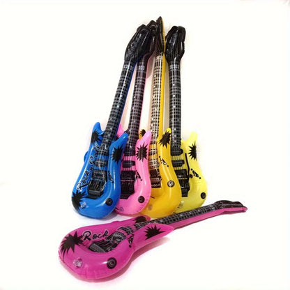 Inflatable Rock Guitar Balloons - PVC Blow-Up Props for Birthday, Karaoke & Concert Parties