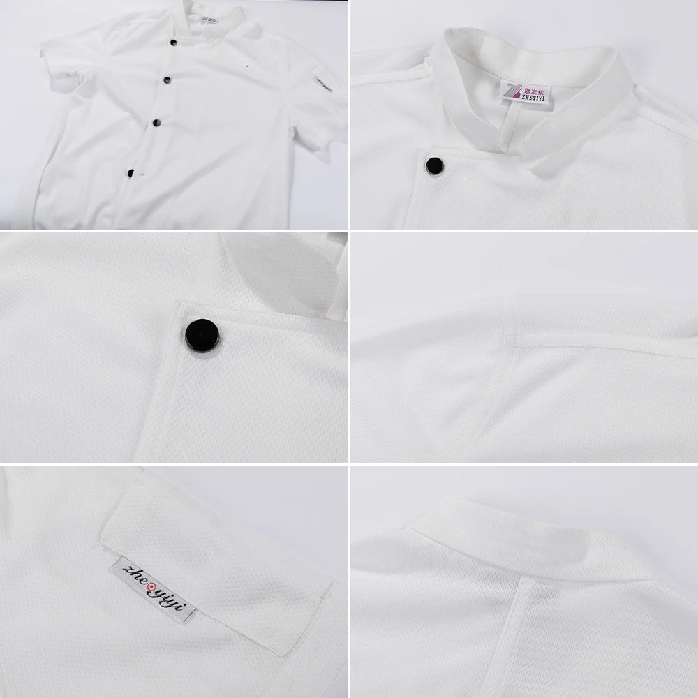 All Mesh Short Sleeve Waiter Shirts