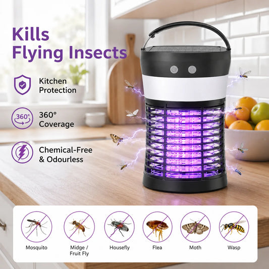 Electric Solar Mosquito Killer 3000V Rechargeable