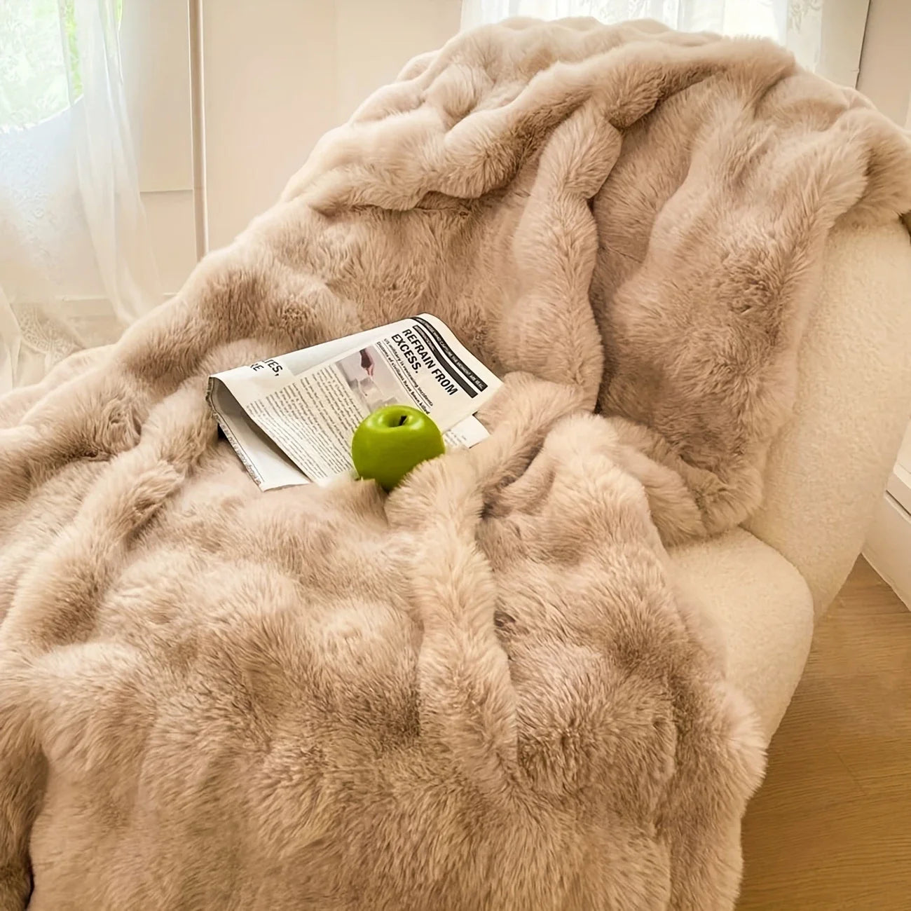 Faux Rabbit Soft Warm Fleece Blanket