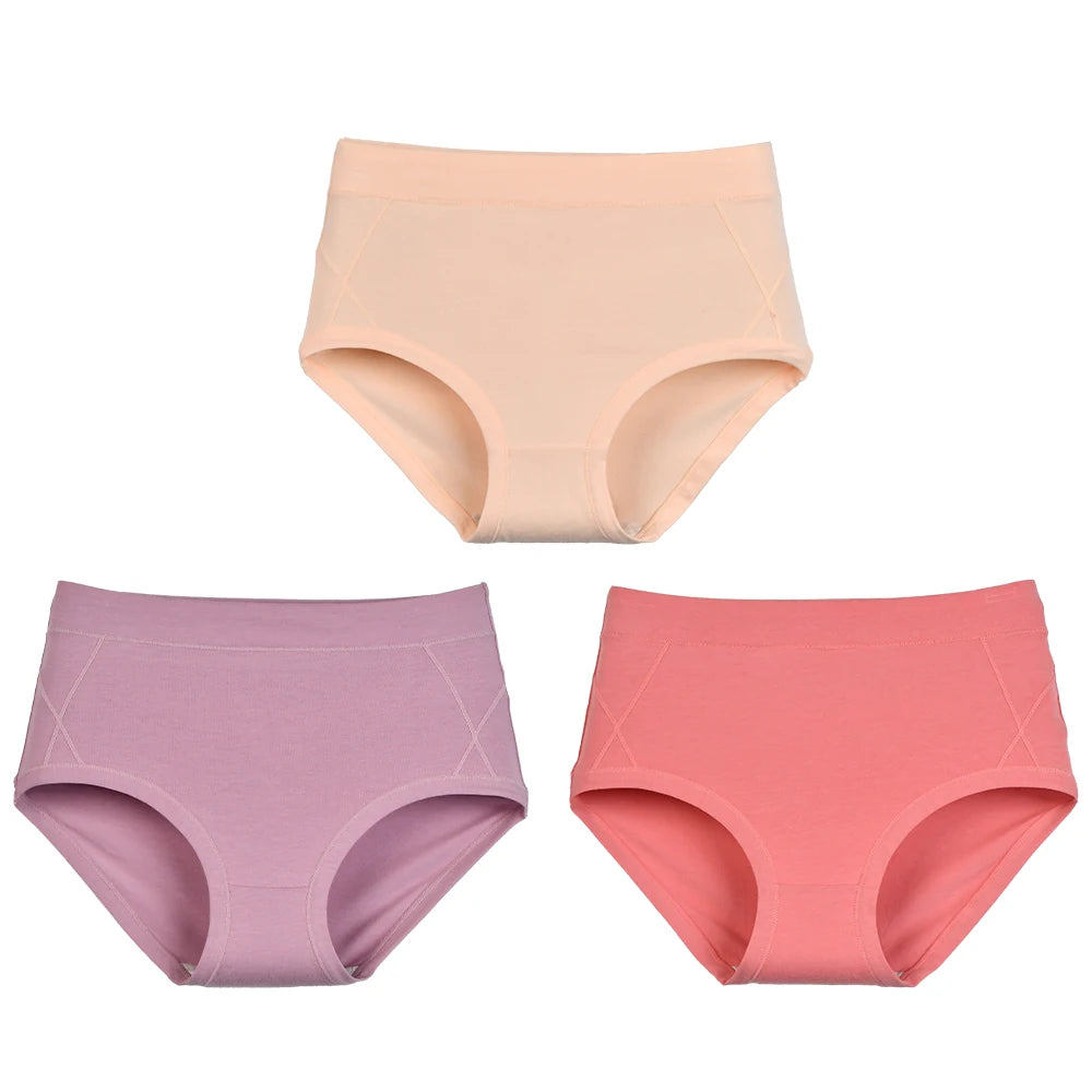 Women's High Waist Cotton Briefs (3-Pack)