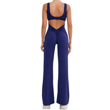 Seamless Backless Scrunch Fitness Flared Leg Jumpsuit