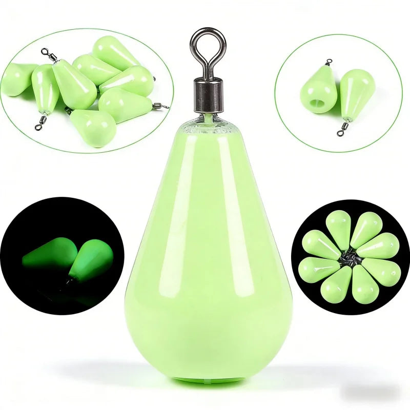 Luminous Olive-Shaped Water Drop Fishing Sinkers (12g-150g)