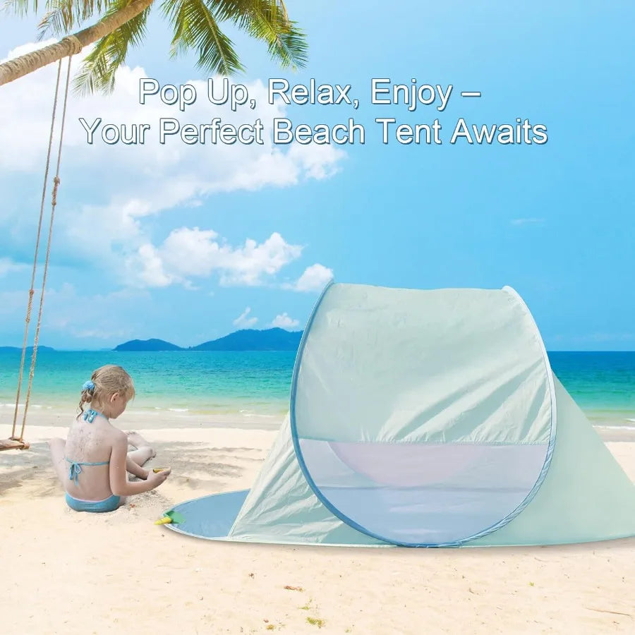 UPF 50+ Pop Up Beach Tent for 2-3 People with 360 Ventilation t