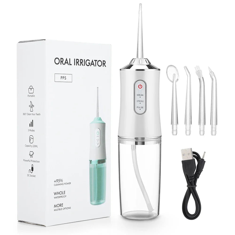 Portable Water Flosser Teeth Cleaner with 4 Tips