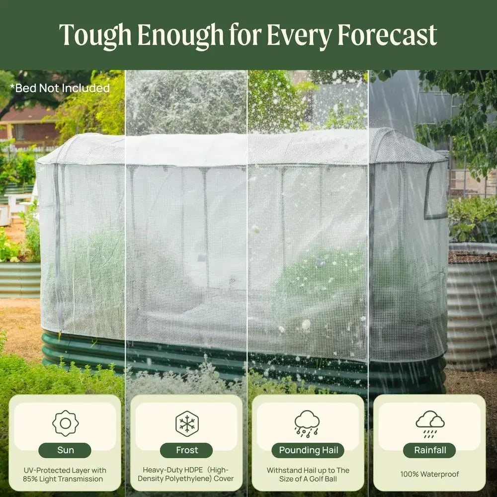 All-Weather Garden Frost Cover System (2-Pack) – Raised Bed Greenhouse Cover