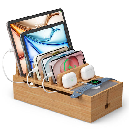 Bamboo Charging Station for Multiple Devices