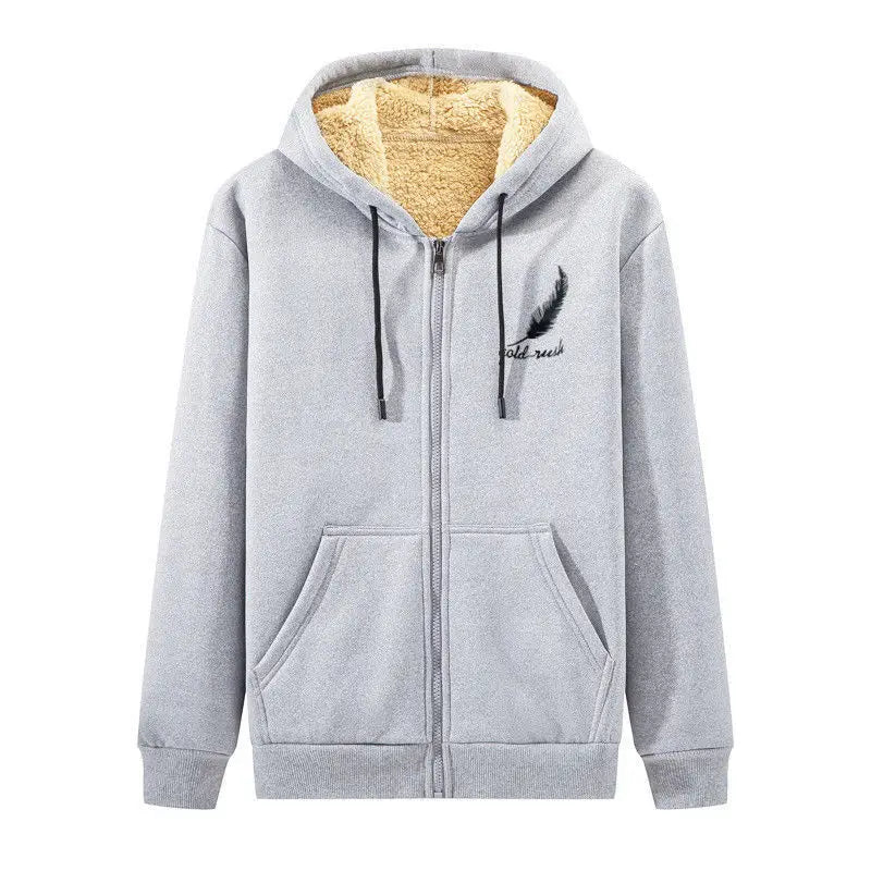 Men's Thermal Sherpa-Lined Zip-Up Fleece Hoodie