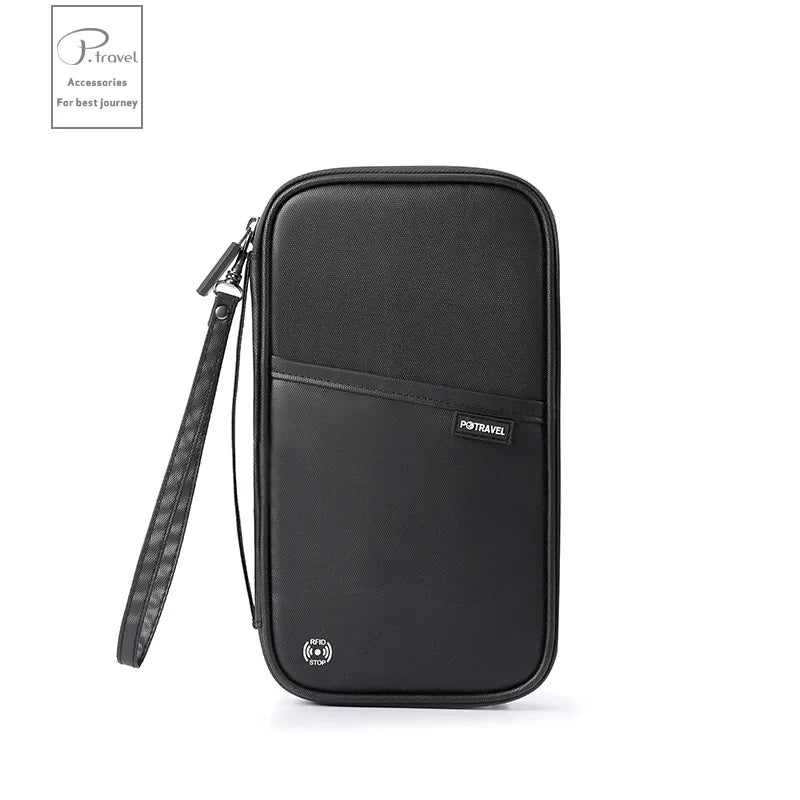 RFID Blocking Family Travel Passport Wallet – Crossbody Document & Ticket Organizer Bag