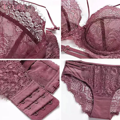 Logirlve Ultra-thin Cup Bra Underwear Set