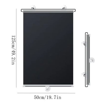 Retractable Full Blackout Cordless Roller Blinds - No-Drill Window Privacy Sunshade