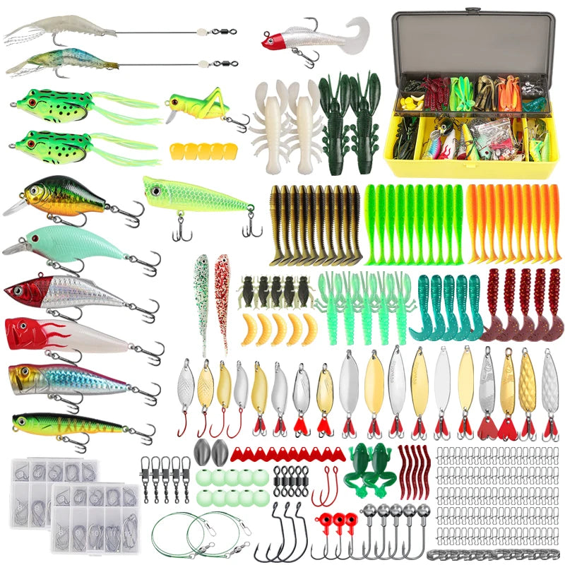 TAIYU Multi-Piece Fishing Lures & Tackle Kit with Soft & Hard Baits