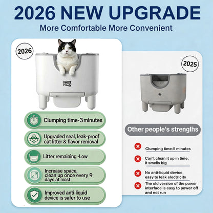 2026 NestPawly M07 Open-Top Self-Cleaning Automatic Cat Litter Box