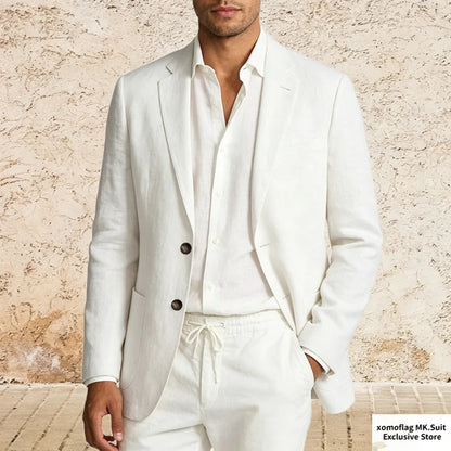 Men’s Lightweight Cotton Linen Suit Jacket – Casual Summer Beach Blazer & Sport Coat