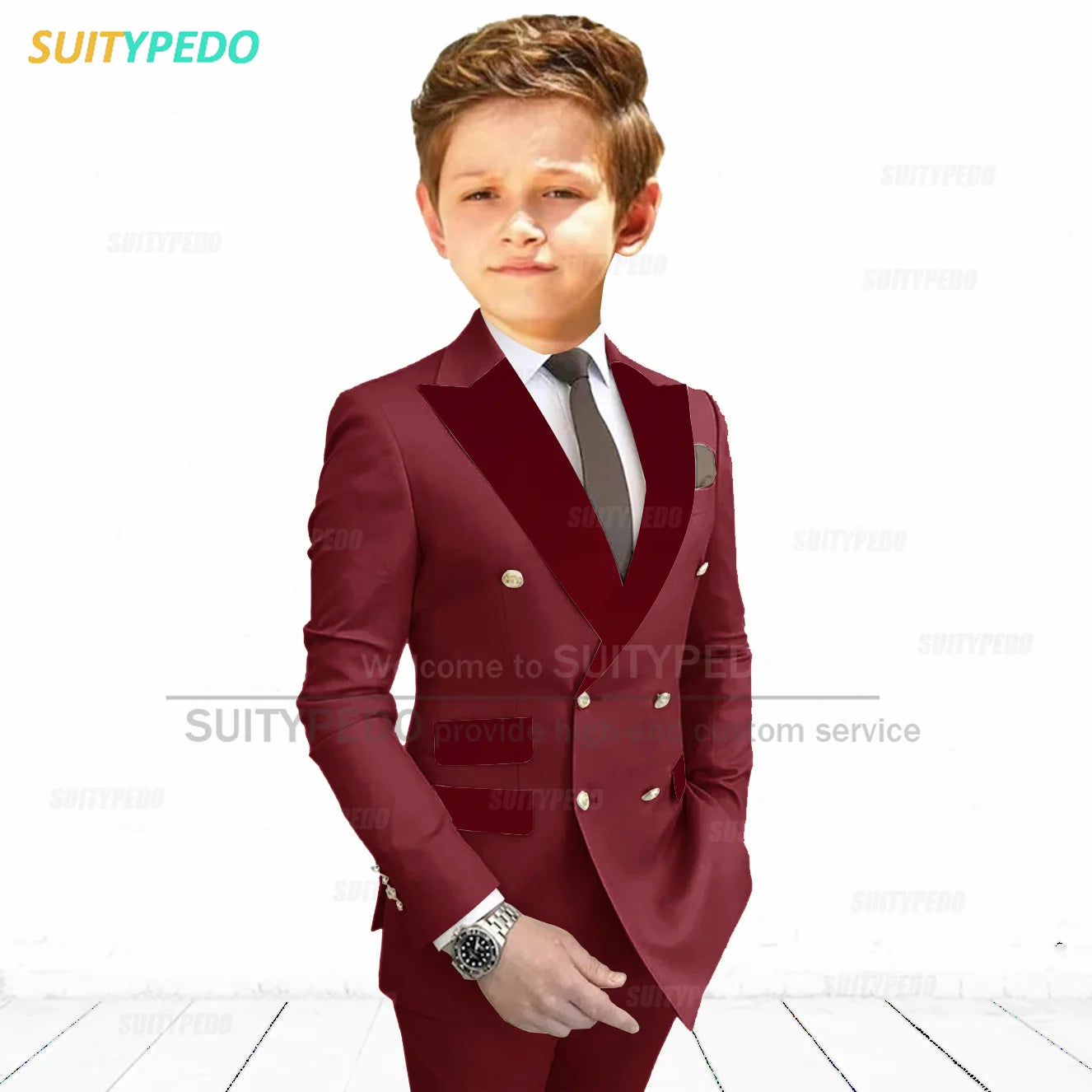 Slim Fit Peaked Lapel Formal Blazer and Pants Two Piece Suit