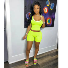 Solid Color Tank Top  & Shorts Set