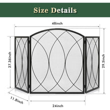 3 Panel Foldable Fireplace Screen 48" W x 29.5" H