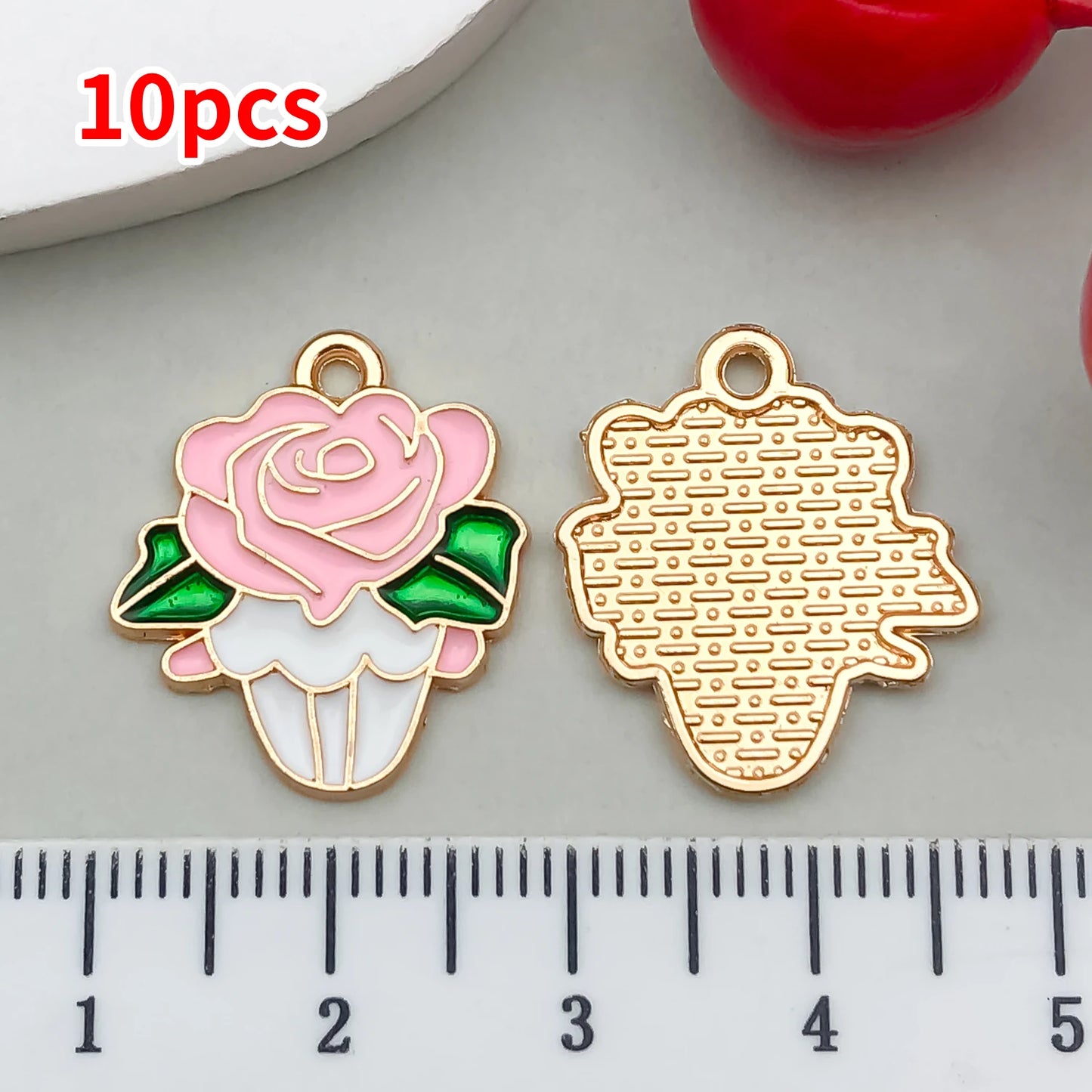 10-20 Piece Valentine's Day Mixed Alloy Flower Charms Set - DIY Jewelry Making Pendants