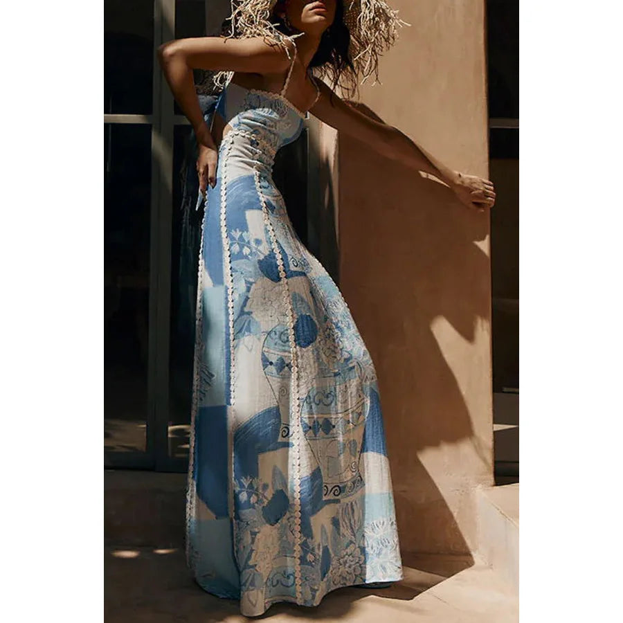 Women's Tie-Dye Spaghetti Strap Ankle-Length Sundress