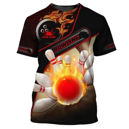 Men's Custom Name Bowling Pins Performance Jersey Shirt