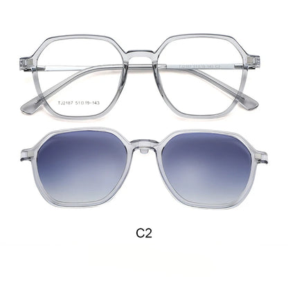 Magnetic Clip-On Polarized Sunglasses & Optical Eyeglass Frame Set