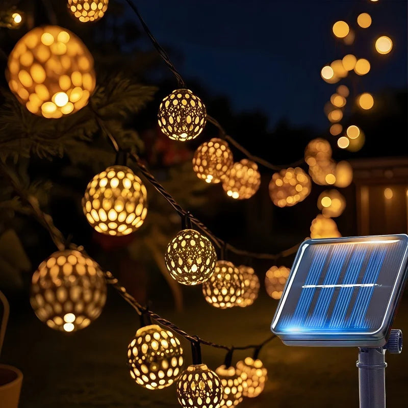 Solar-Powered Honeybee LED Fairy String Lights – Outdoor Waterproof Garden Decor