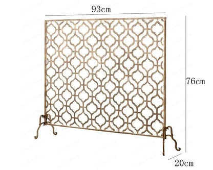 Vintage European Wrought Iron Fireplace Screen & Room Divider