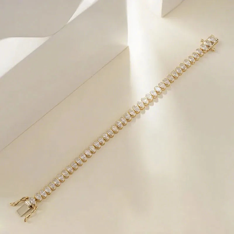 7.26 CTW Oval Lab-Grown Diamond Bezel Tennis Bracelet