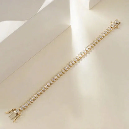 7.26 CTW Oval Lab-Grown Diamond Bezel Tennis Bracelet