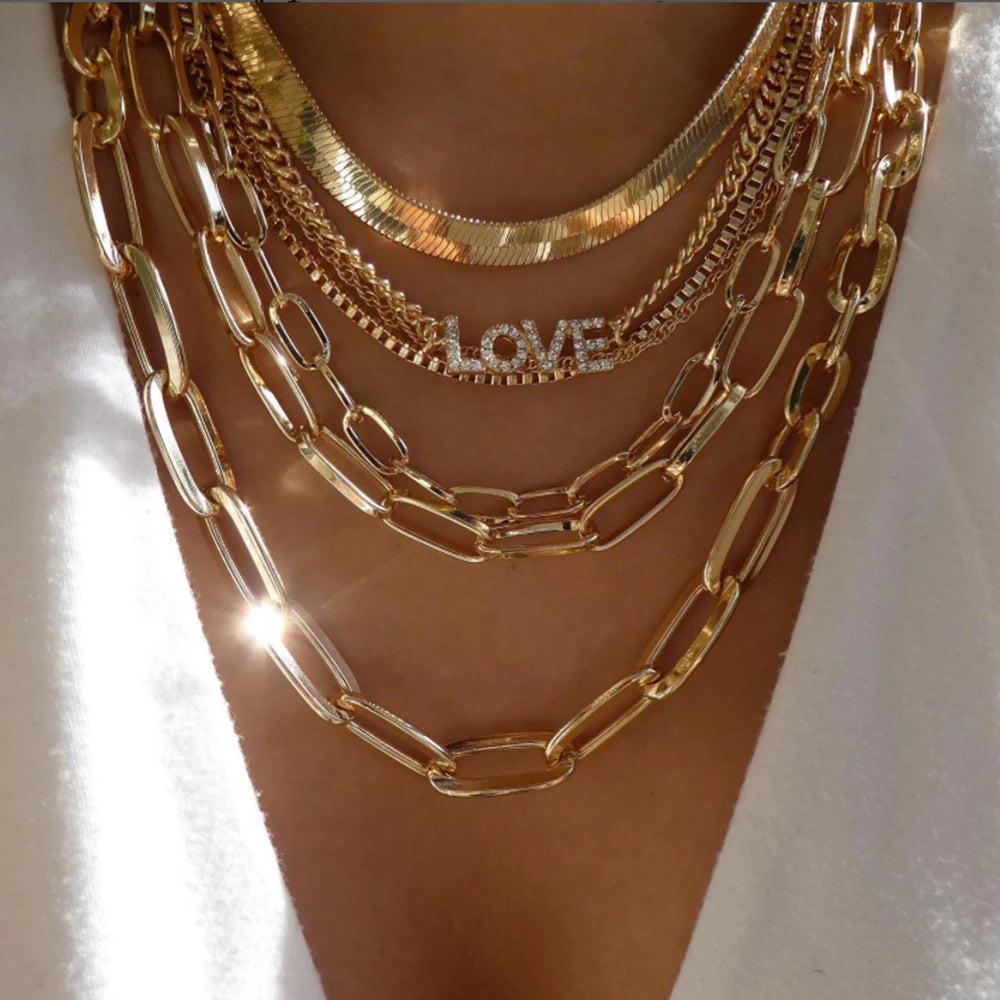 5pcs Simple Braided Bead Chain Necklaces