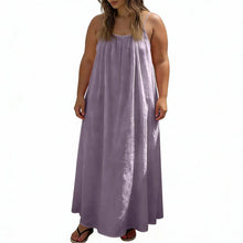 Backless Casual Solid Color Loose Fitting Sleeveless Dress